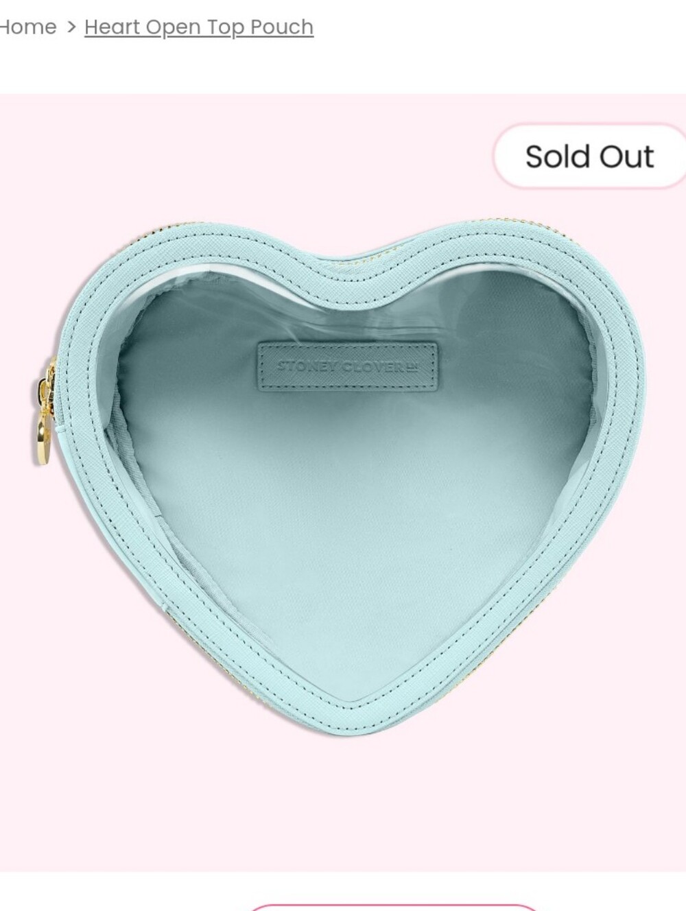 NWT Stoney Clover Blue Heart Open Top Pouch - Picture 2 of 5